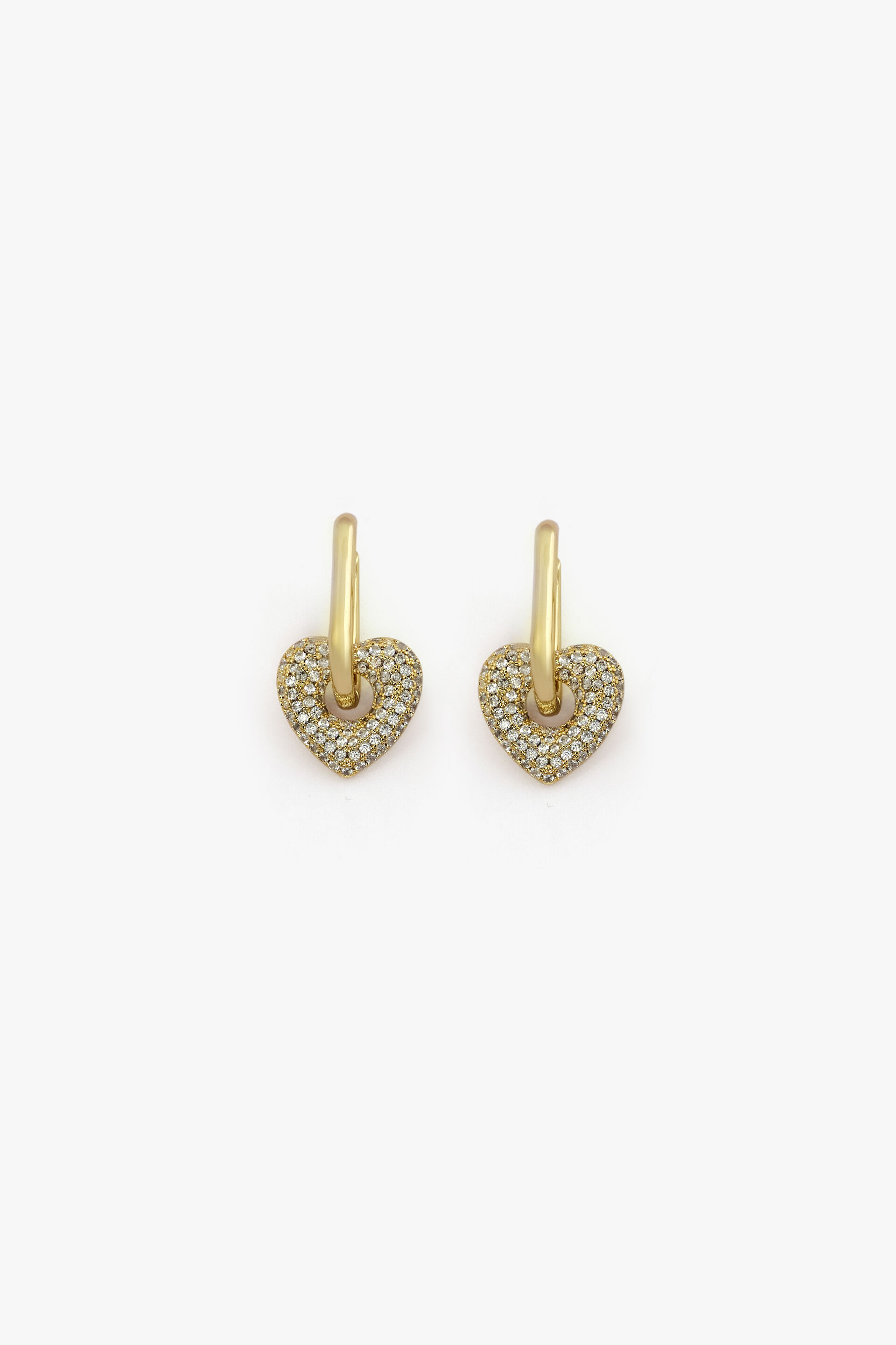 Embellished Heart Earrings, , image 1